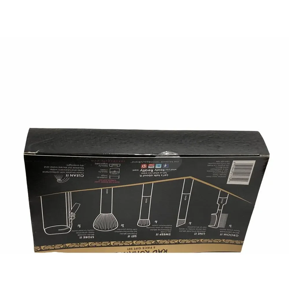 oho London NY Rad Romance 5 Piece Makeup Brush Gift Set Eye Brow Groomer Powder
